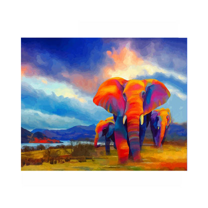 Vibrant Elephant Journey - 40x50 cm paint by numbers kit