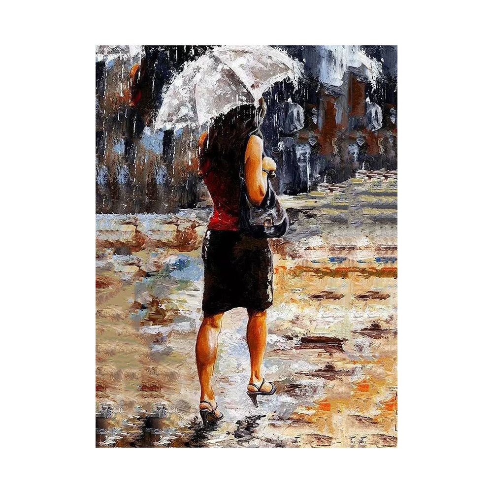Rainy City Stroll - 40x50 cm paint by numbers kit