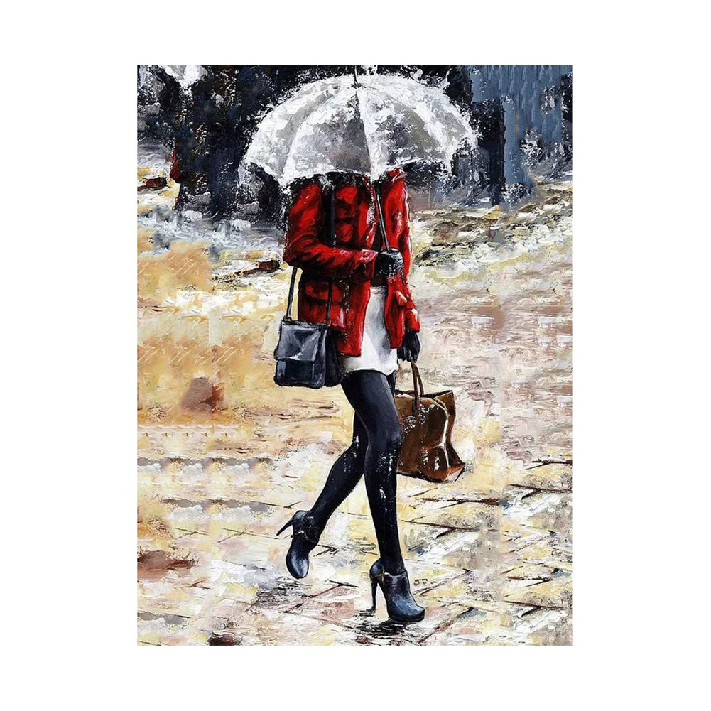 Crimson Rain Walk - 40x50 cm paint by numbers kit