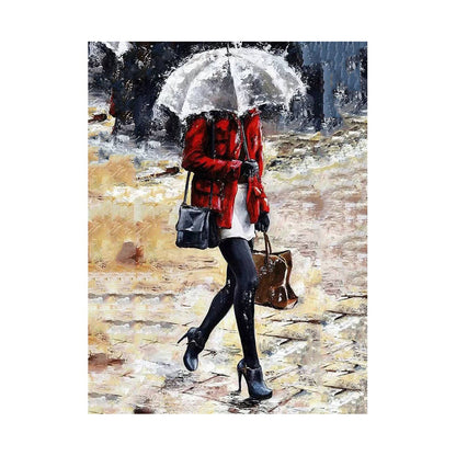 Crimson Rain Walk - 40x50 cm paint by numbers kit