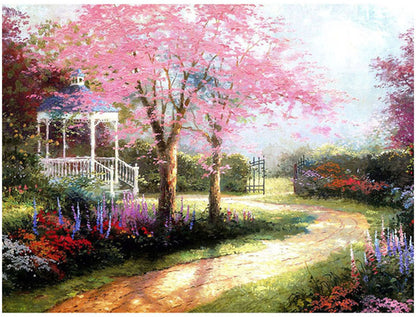 Pink Blossom Garden Path - 40x50 cm paint by numbers kit