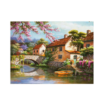 Riverside Village in Bloom - 40x50 cm paint by numbers kit