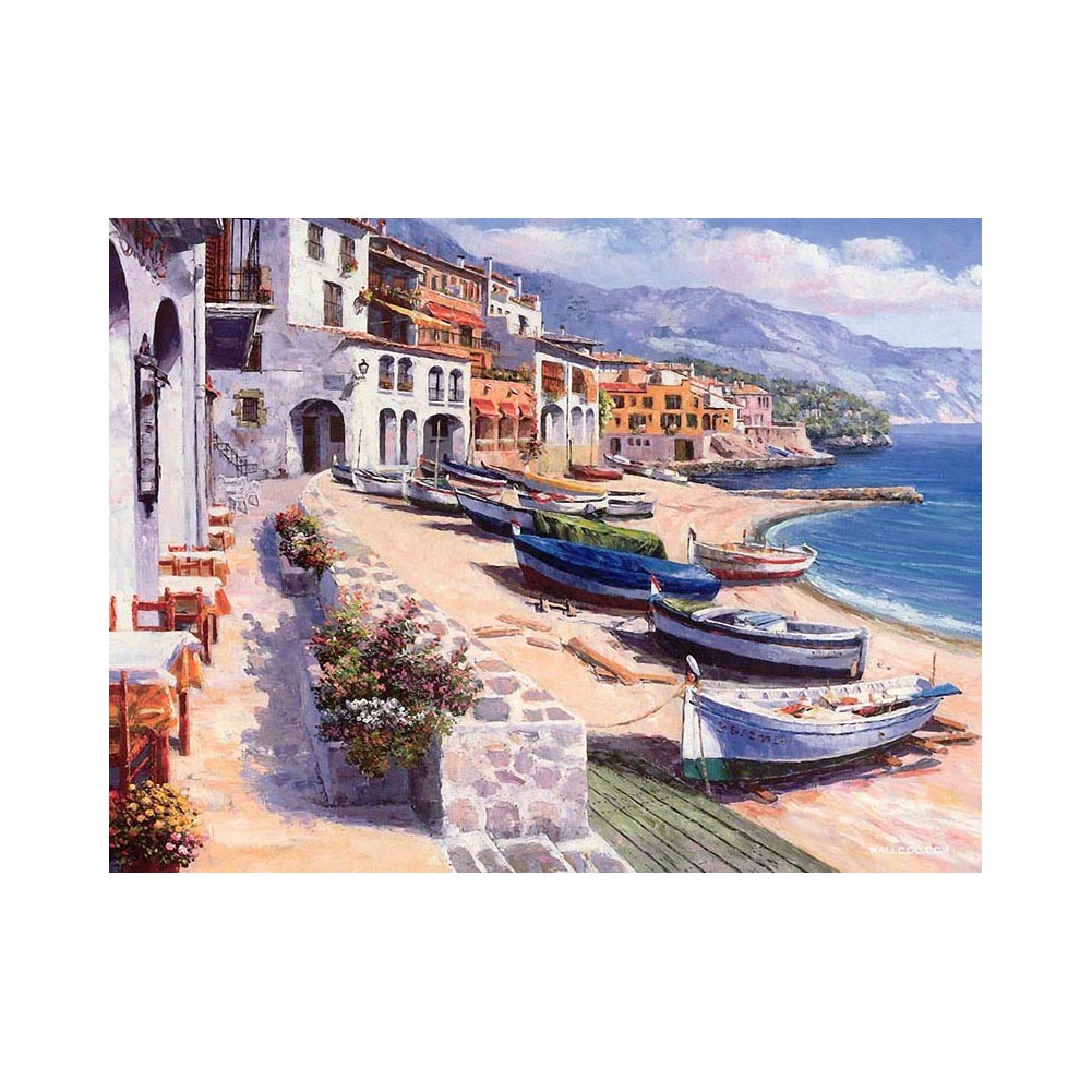 Sunny Coastal Harbor - 40x50 cm paint by numbers kit