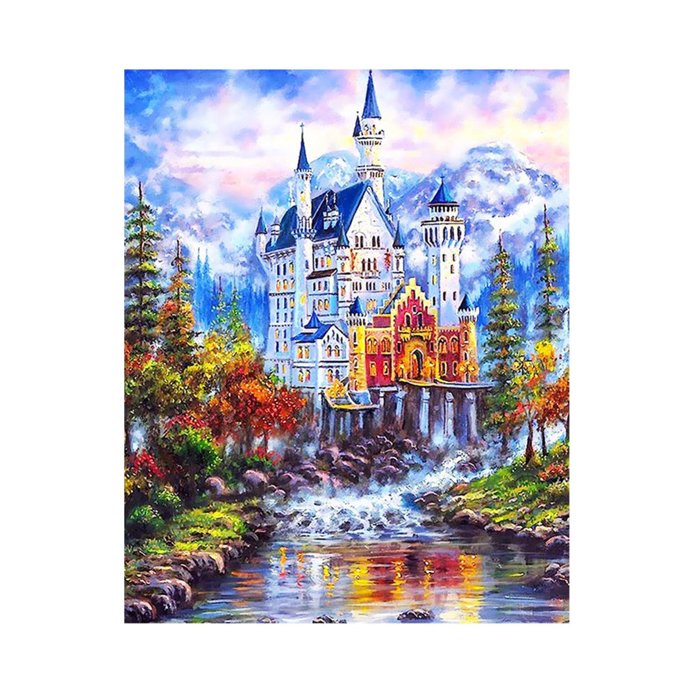 Mountain Castle Reflections - 40x50 cm paint by numbers kit