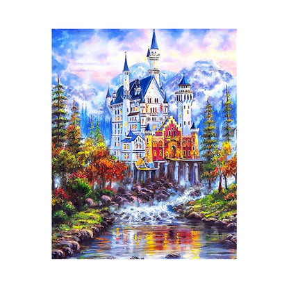 Mountain Castle Reflections - 40x50 cm paint by numbers kit