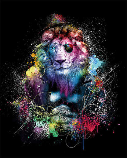 Colorful Rockstar Lion - 40x50 cm paint by numbers kit