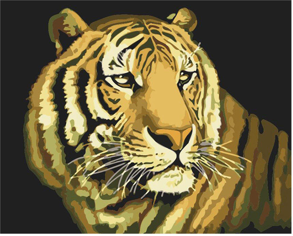 Golden Tiger Portrait - 40x50 cm paint by numbers kit