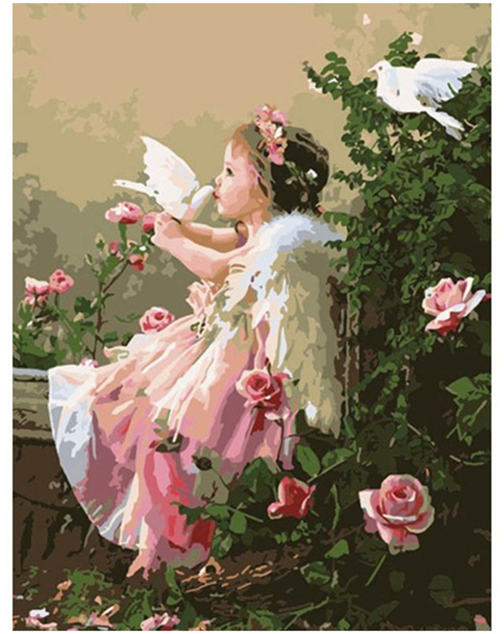 Little Angel and Doves - 40x50 cm paint by numbers kit