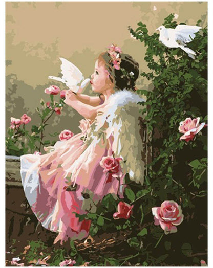 Little Angel and Doves - 40x50 cm paint by numbers kit
