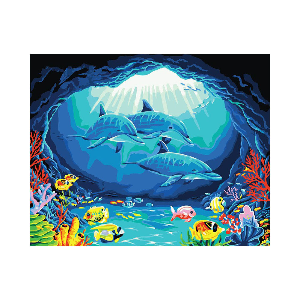 Dolphin Reef Adventure - 40x50 cm paint by numbers kit