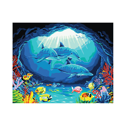 Dolphin Reef Adventure - 40x50 cm paint by numbers kit