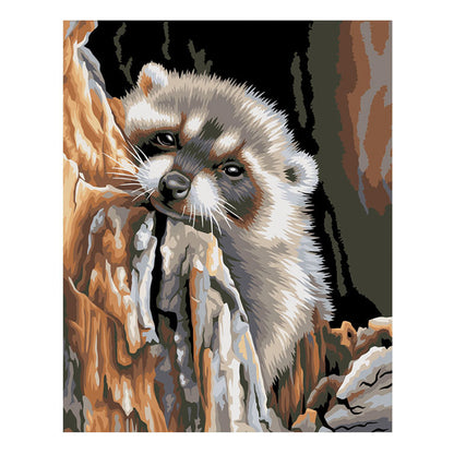 Curious Raccoon in the Woods - 40x50 cm paint by numbers kit