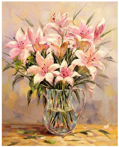 Soft Pink Lily Bouquet - 40x50 cm paint by numbers kit