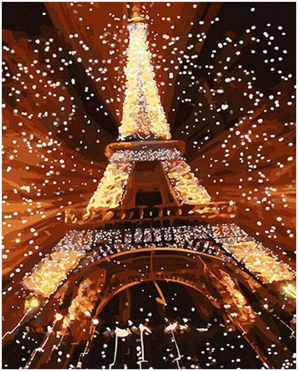 Eiffel Tower Snowfall - 40x50 cm paint by numbers kit