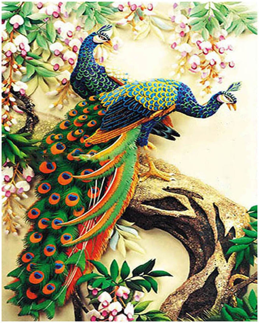 Peacocks in Blooming Garden - 40x50 cm paint by numbers kit
