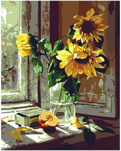 Sunflowers by the Window - 40x50 cm paint by numbers kit