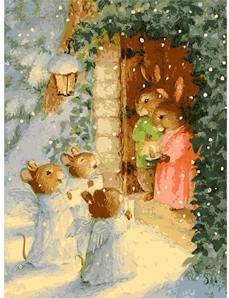 Snowy Rabbit Family - 40x50 cm paint by numbers kit