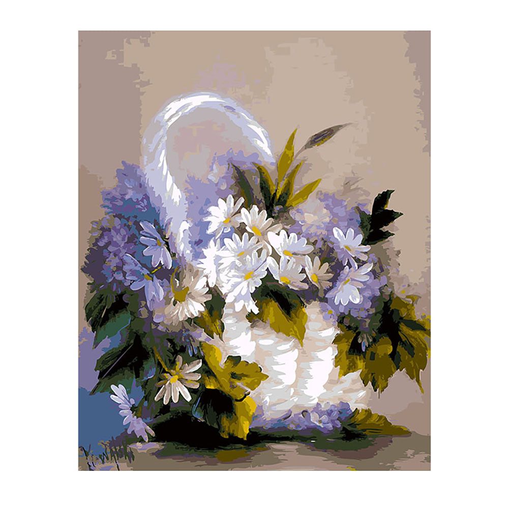 Lavender Daisy Basket - 40x50 cm paint by numbers kit