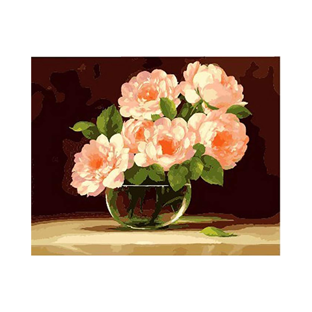 Blush Peonies in Glass Vase - 40x50 cm paint by numbers kit