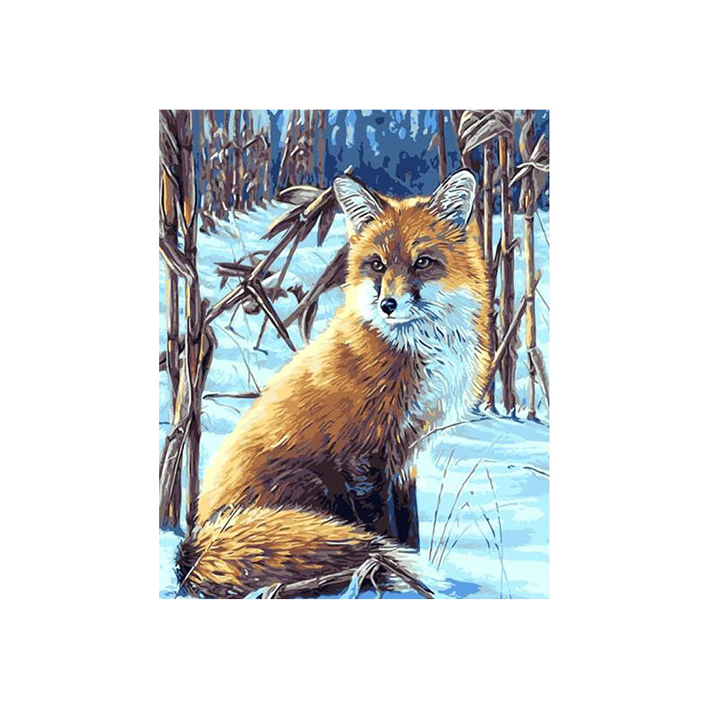 Red Fox in Winter Woods - 40x50 cm paint by numbers kit
