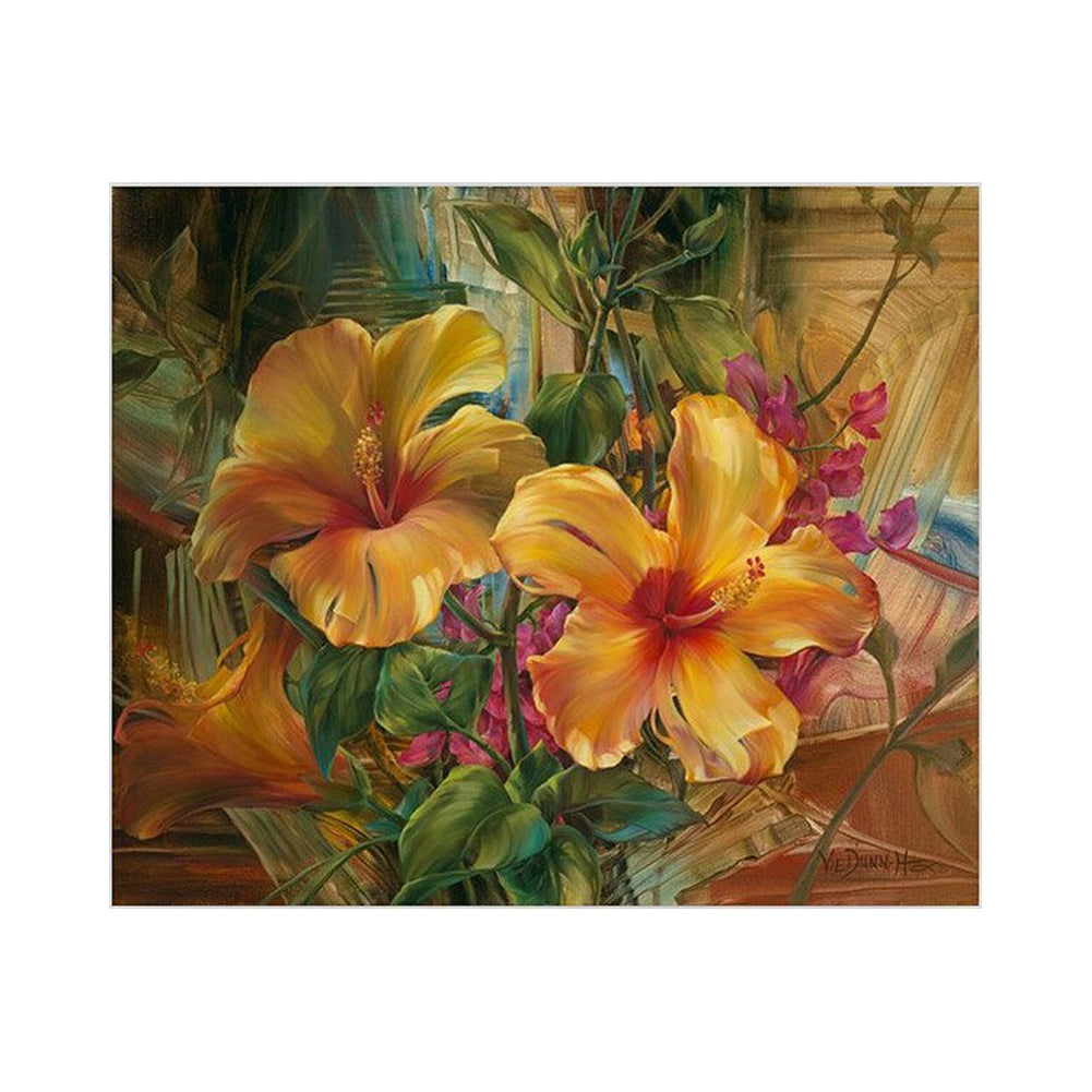 Golden Hibiscus Glow - 40x50 cm paint by numbers kit
