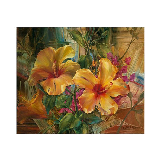 Golden Hibiscus Glow - 40x50 cm paint by numbers kit