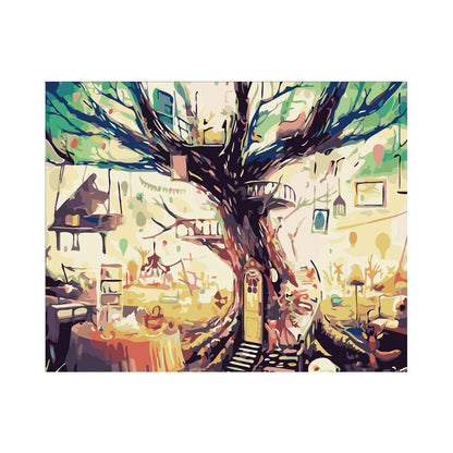 Whimsical Treehouse Interior - 40x50 cm paint by numbers kit