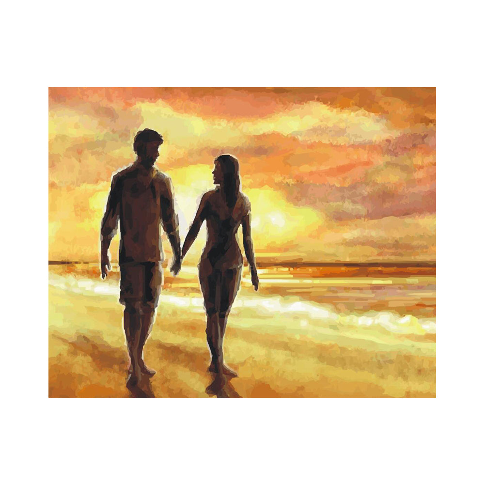Couple Walking at Sunset - 40x50 cm paint by numbers kit