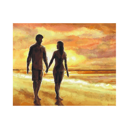 Couple Walking at Sunset - 40x50 cm paint by numbers kit