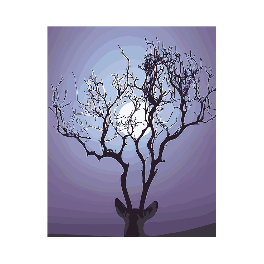 Moonlit Deer Silhouette - 40x50 cm paint by numbers kit