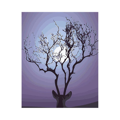Moonlit Deer Silhouette - 40x50 cm paint by numbers kit