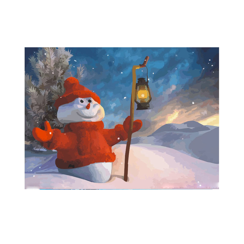 Snowman with Lantern - 40x50 cm paint by numbers kit
