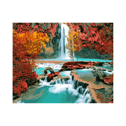 Autumn Waterfall Paradise - 40x50 cm paint by numbers kit