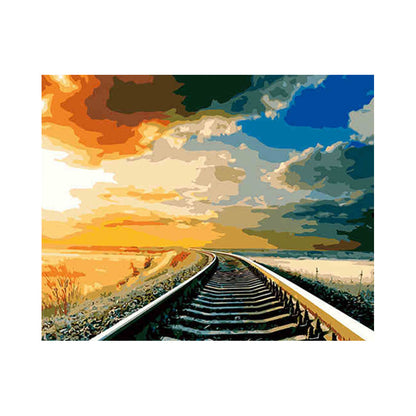 Railway into the Sunset - 40x50 cm paint by numbers kit