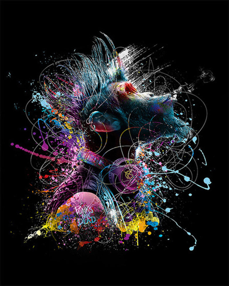 Punk Rock Monkey - 40x50 cm paint by numbers kit