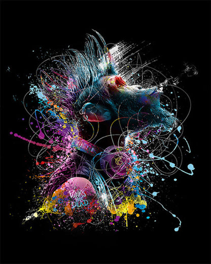 Punk Rock Monkey - 40x50 cm paint by numbers kit