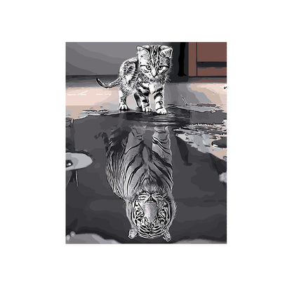 Kitten with Tiger Reflection - 40x50 cm paint by numbers kit