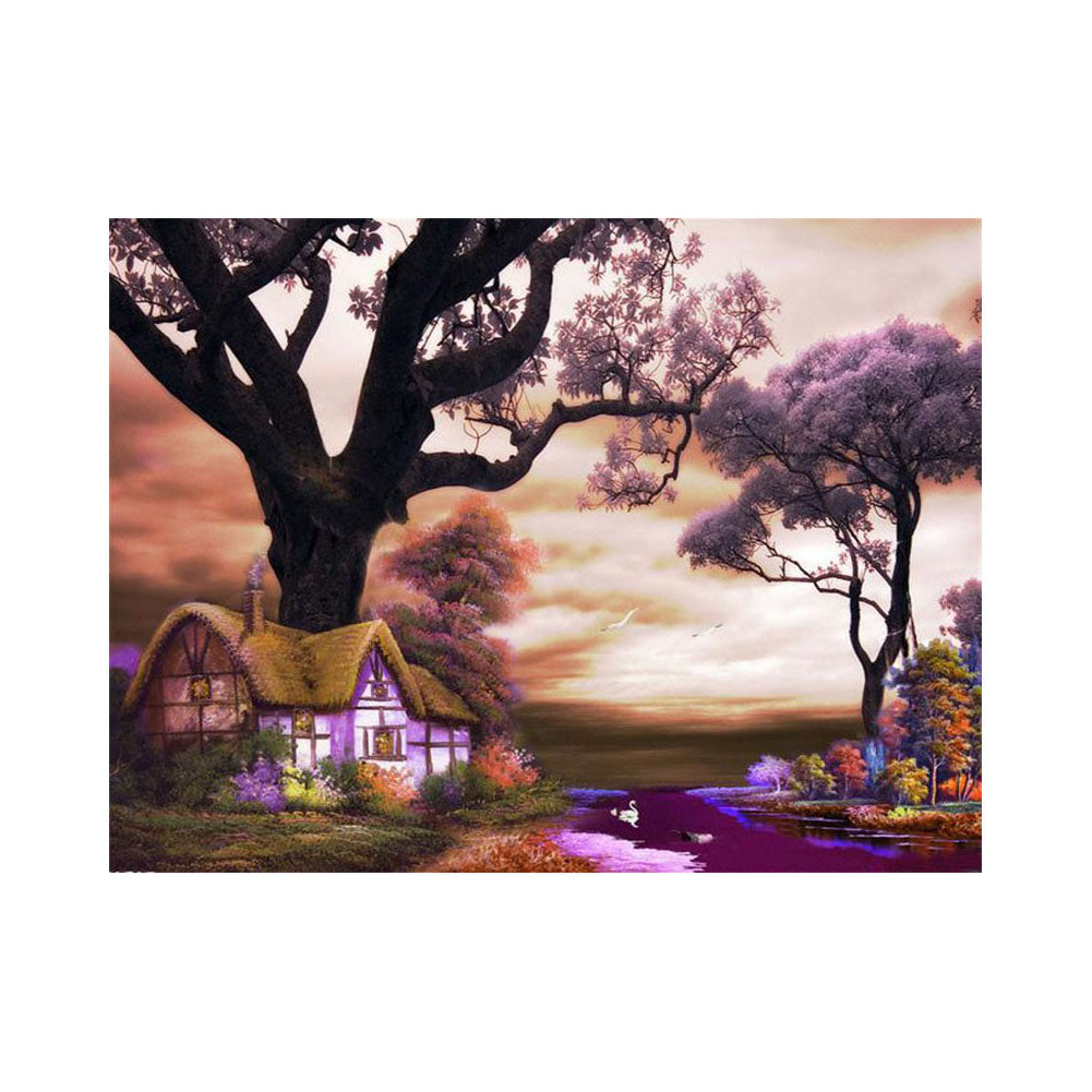 Purple Twilight Cottage - 40x50 cm paint by numbers kit
