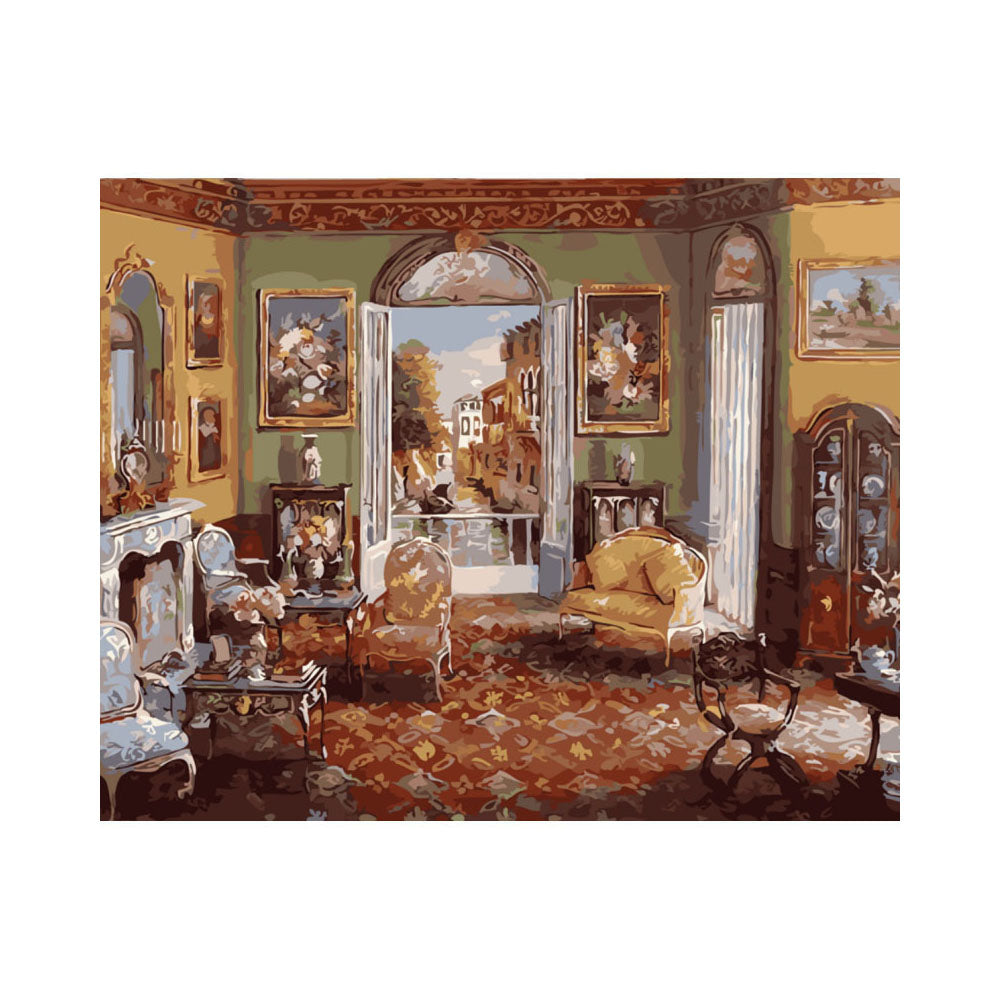 Elegant European Living Room - 40x50 cm paint by numbers kit