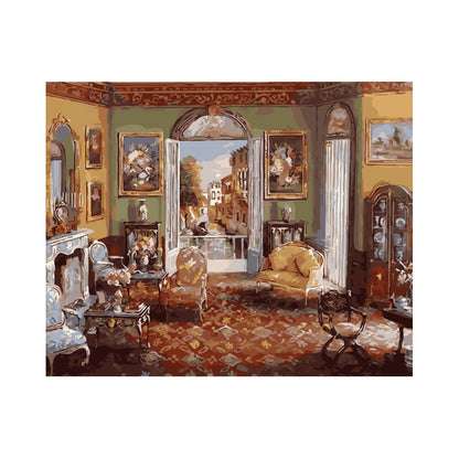 Elegant European Living Room - 40x50 cm paint by numbers kit