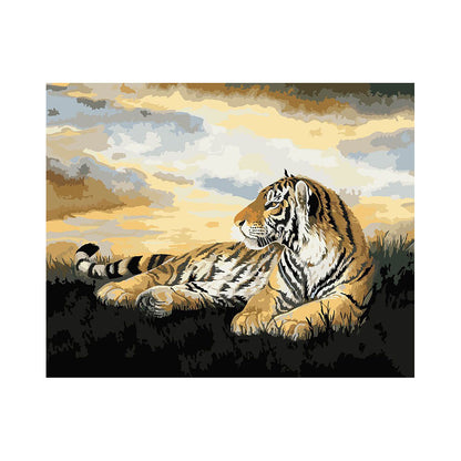 Resting Tiger at Sunset - 40x50 cm paint by numbers kit
