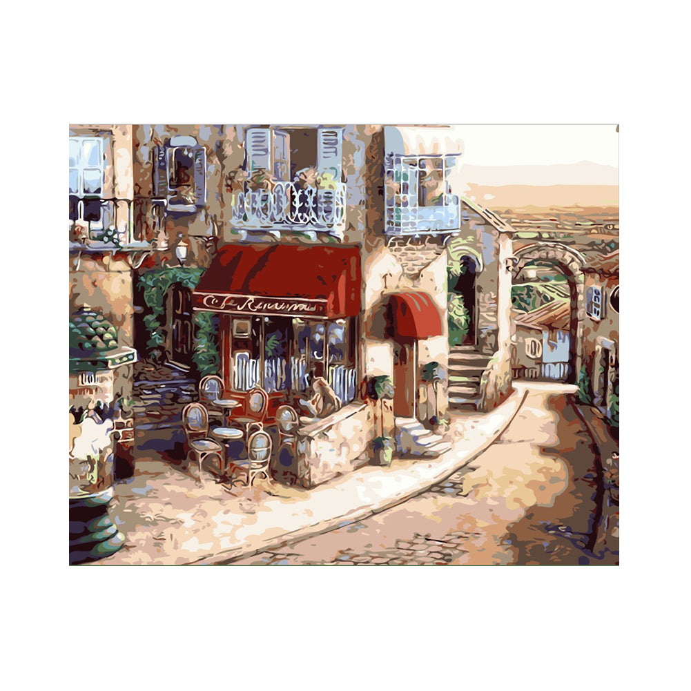 Old Town Cafe Street - 40x50 cm paint by numbers kit