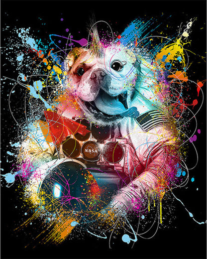 Colorful Astronaut Bulldog - 40x50 cm paint by numbers kit