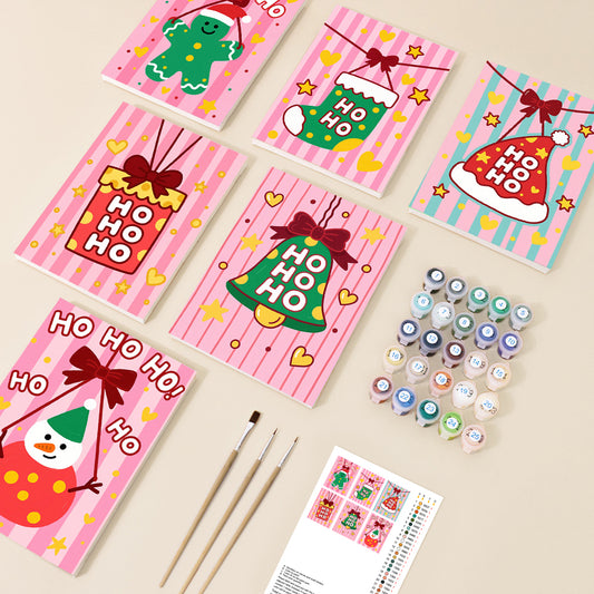 Pink Ho Ho Ho Mini Paint by Numbers Set – 6 Designs