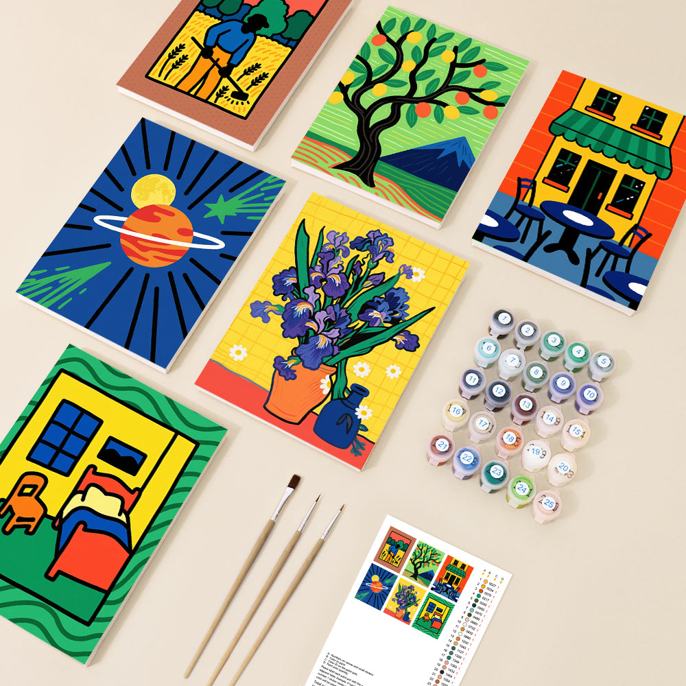 Modern Pop Art Mini Malen-nach-Zahlen-Set – 6 Designs