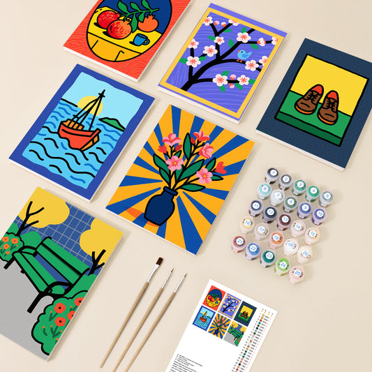 Color Pop Everyday Mini Malen-nach-Zahlen-Set – 6 Designs