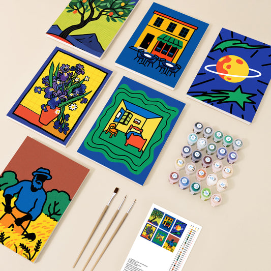 Color Pop Mini Malen nach Zahlen Set – 6 moderne Designs