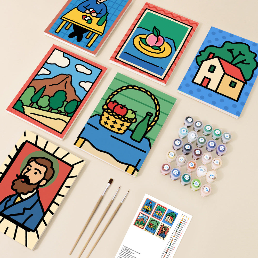 Modern Folk Art Moments Mini Paint by Numbers Set - 6 Designs