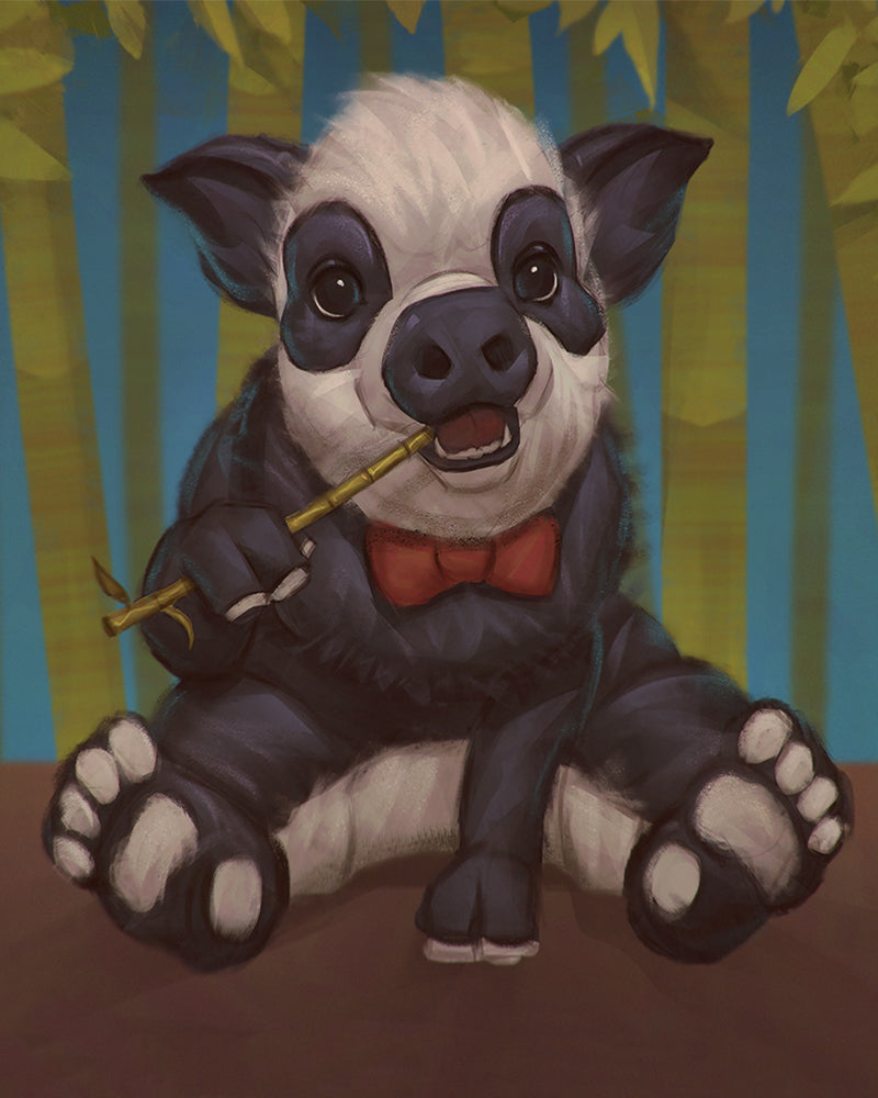Playful Panda with Bamboo - 40x50 cm paint by numbers kit