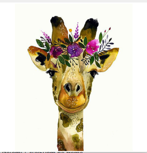 Floral Giraffe Portrait - 40x50 cm paint by numbers kit